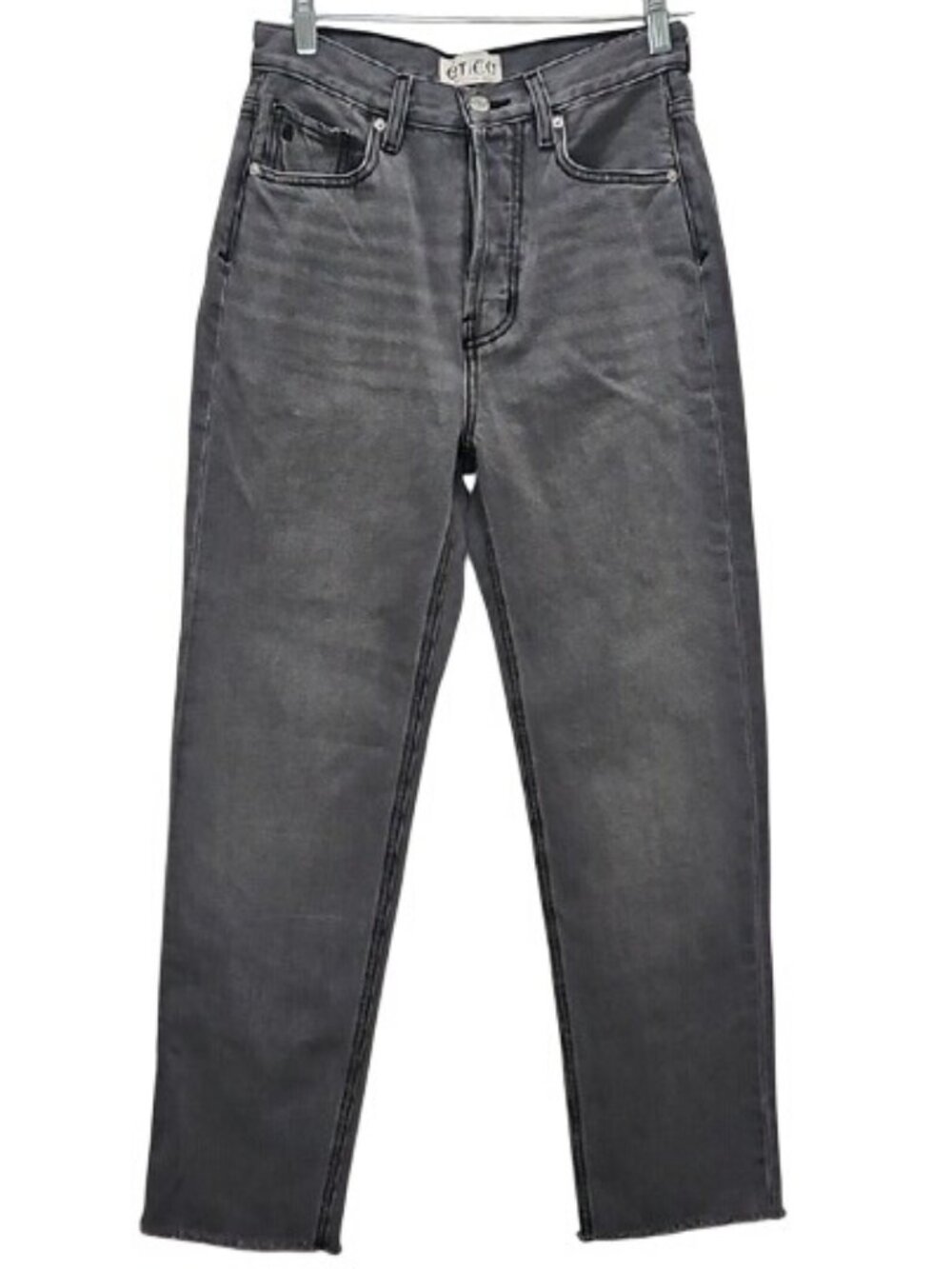 Etica Tyler High Rise Straight Jeans Size 26 New Chalk Gray Button Fly Casual